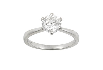 Lot 2004 - A Platinum Diamond Solitaire Ring the round...