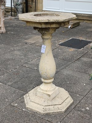 Lot 1130 - A Modern Pedestal Bird Bath, the octagonal top...