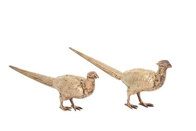 Lot 2185 - A Pair of Elizabeth II Silver-Gilt Model Pheasants