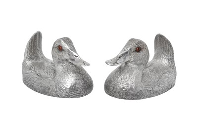 Lot 2186 - A Pair of Elizabeth II Silver Model Ducks