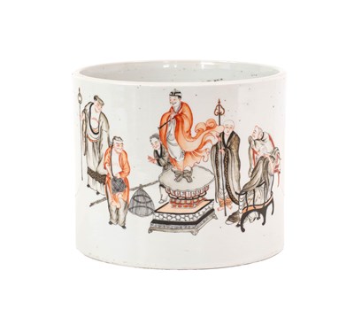 Lot 119 - A Chinese Porcelain Brush Pot (Bitong), in...