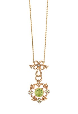 Lot 2463 - An Early 20th Century Peridot and Split Pearl...