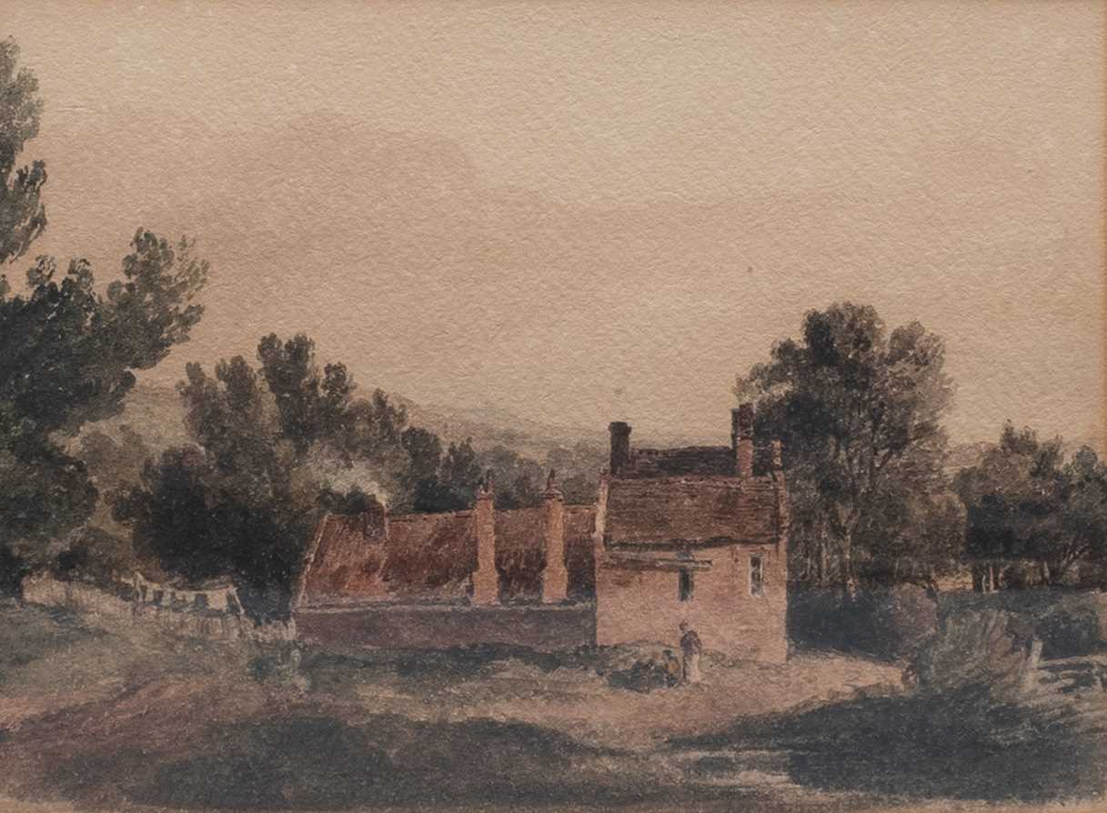 Lot 1014 - Peter de Wint (1784-1849) Figures outside a...