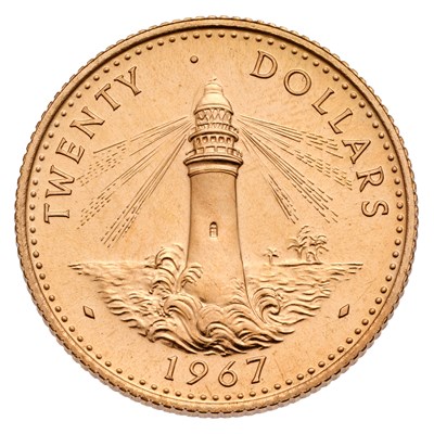 Lot 407 - The Bahamas, Twenty Dollars 1967, struck to...