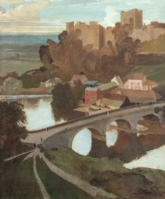 Lot 404 - British School (20th Century) Arched bridge...