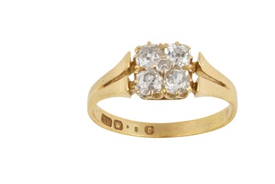 Lot 2297 - An 18 Carat Gold Diamond Cluster Ring four old...
