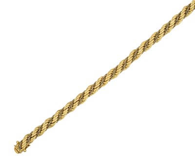 Lot 2139 - An 18 Carat Gold Rope Twist Bracelet two...