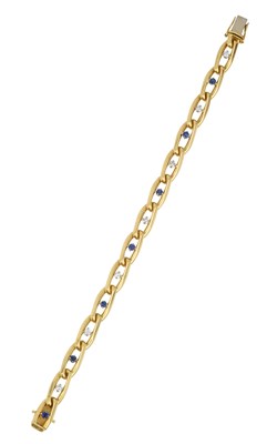 Lot 2030 - An 18 Carat Gold Sapphire and Diamond Bracelet...