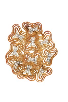 Lot 2007 - An 18 Carat Gold Diamond Brooch, by Ben...