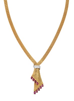 Lot 2033 - An 18 Carat Gold Ruby and Diamond Necklace the...