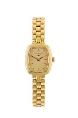 Lot 2242 - Longines: A Lady’s 18 Carat Gold Wristwatch,...