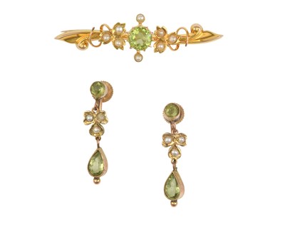 Lot 2462 - A Pair of Early 20th Century Peridot and Split...