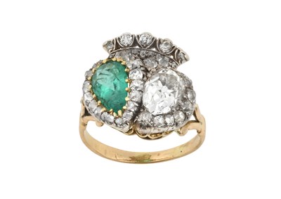 Lot 2145 - A Mid 19th Century Emerald and Diamond Double...