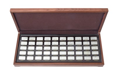 Lot 2239 - A Cased Set of Fifty Elizabeth II Limited Edition Silver Ingots