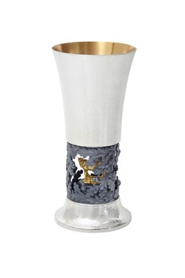 Lot 2238 - An Elizabeth II Limited Edition Parcel-Gilt and Patinated Silver Goblet