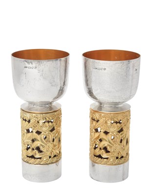 Lot 2235 - A Pair of Elizabeth II Limited Edition Parcel-Gilt Silver Goblets