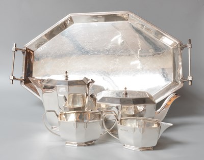 Lot 2 - A Four-Piece Elizabeth II Silver Tea-Service...