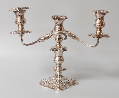 Lot 31 - An Elizabeth II Silver Three-Light Candelabrum,...