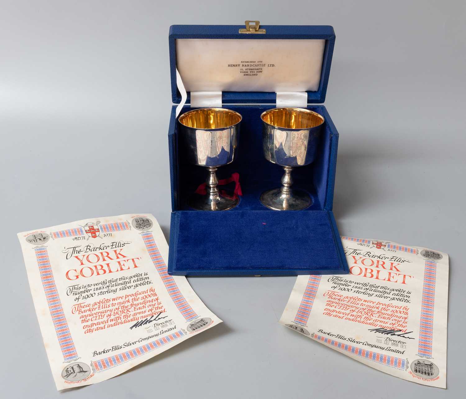 Lot 19 - A Pair Elizabeth II Silver Goblets, by Barker...
