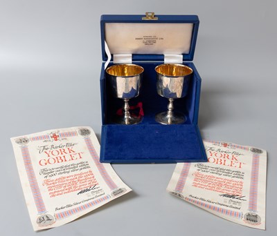 Lot 19 - A Pair Elizabeth II Silver Goblets, by Barker...