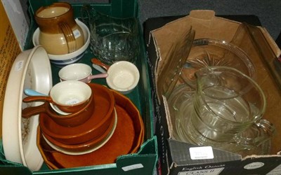 Lot 723 - Seven boxes including Noritake tea and coffee service, Denby ware, glasses, Pyrex ware etc