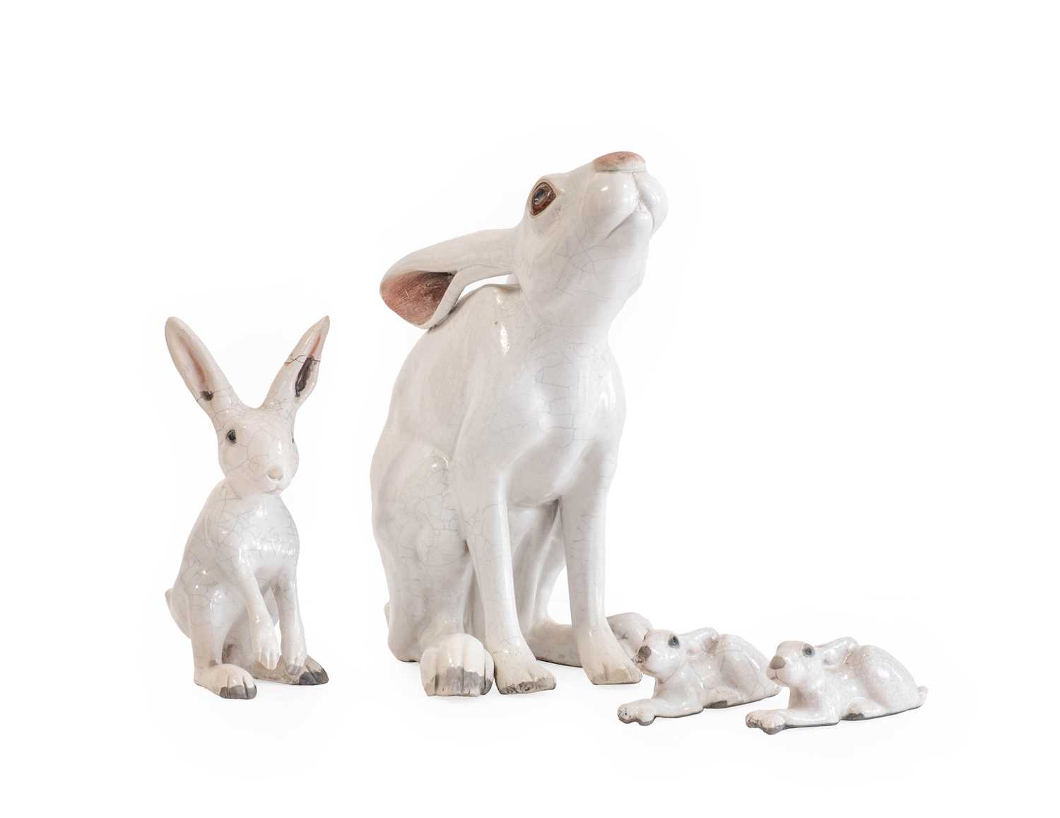 Lot 546 - A John Hine Pottery Raku Moon Gazing Hare,...