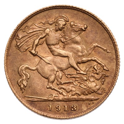 Lot 348 - George V, Half Sovereign 1913; very fine