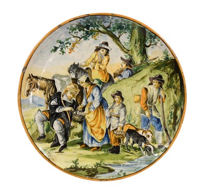 Lot 334 - A Castelli Maiolica Plate, 18th century,...