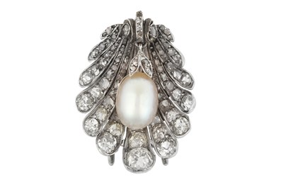 Lot 2104 - A Pearl and Diamond Brooch, circa 1900...