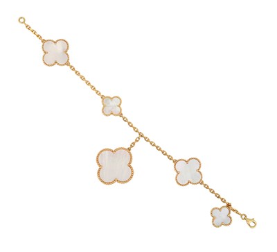Lot 2020 - A Mother-of-Pearl Magic Alhambra Bracelet, by...