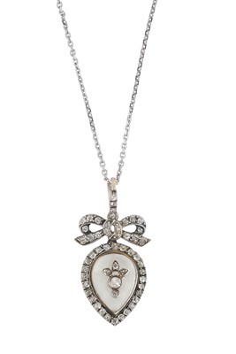 Lot 2142 - A Rock Crystal and Diamond Pendant on Chain,...