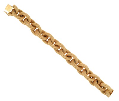 Lot 2037 - A Fancy Link Bracelet formed of yellow woven...