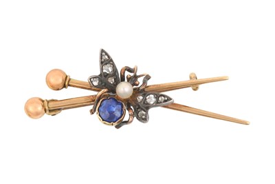 Lot 2029 - A Sapphire, Pearl and Diamond Fly Brooch,...