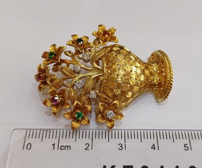Lot 2038 - A Multi-Gem Set Giardinetti 'Dearest' Brooch...