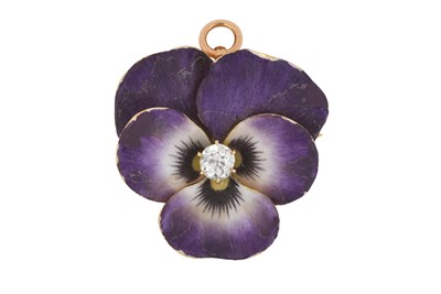 Lot 2140 - Two Enamel and Diamond Brooches one...