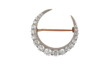 Lot 2031 - A Victorian Diamond Crescent Brooch set...