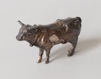 Lot 97 - A German Silver Model of a Cow, Perhaps Hanau,...