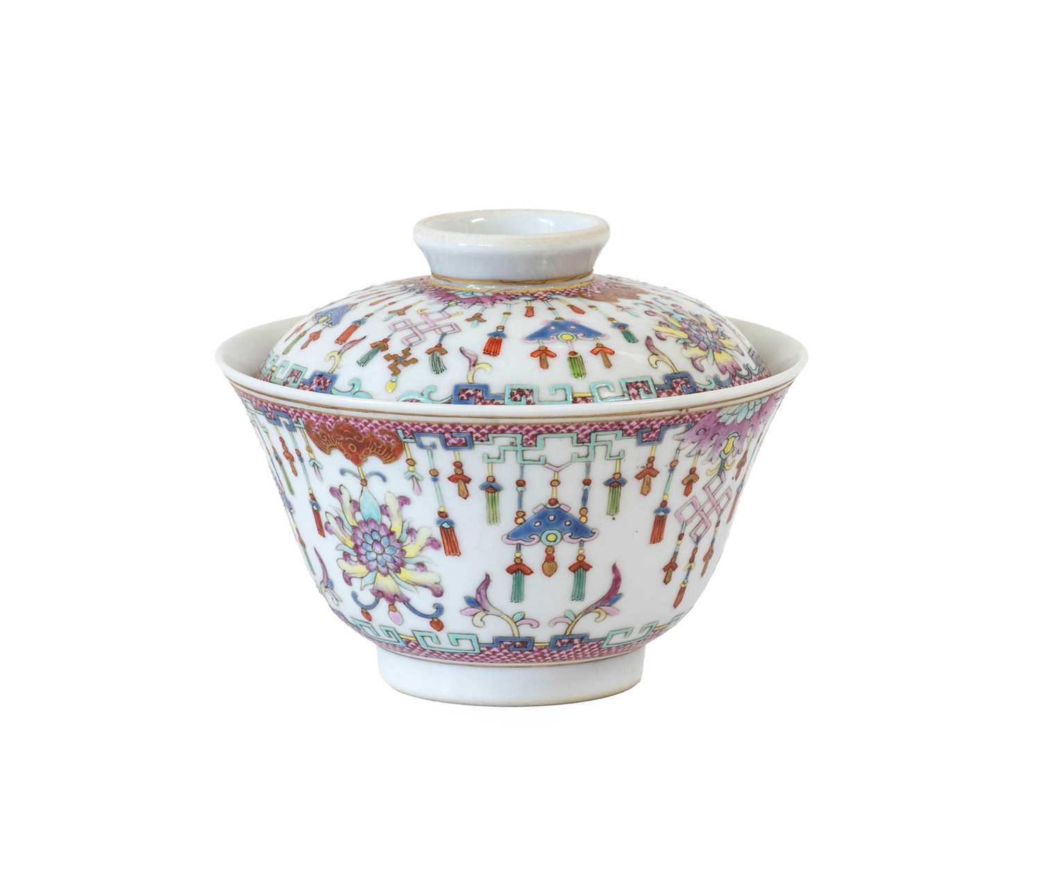 Lot 96 - A Chinese Porcelain Rice Bowl and Cover, in