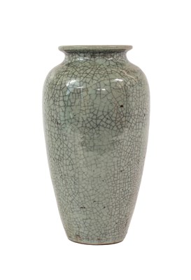 Lot 72 - A Korean Crackle-Glazed Celadon Vase, late...
