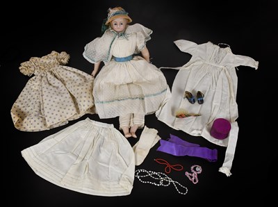 Lot 2003 - Late 19th Century Wax Shoulder Head Doll...