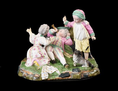 Lot 220 - A Höchst Porcelain Kinderidyll Group, circa...