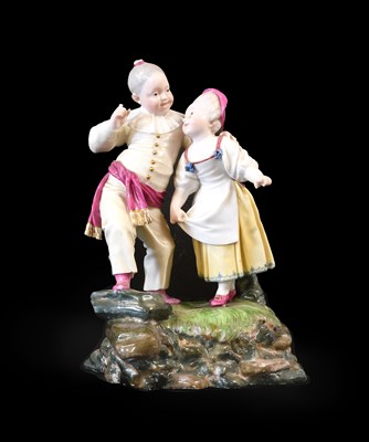 Lot 215 - A Höchst Porcelain Figure Group of Children in...