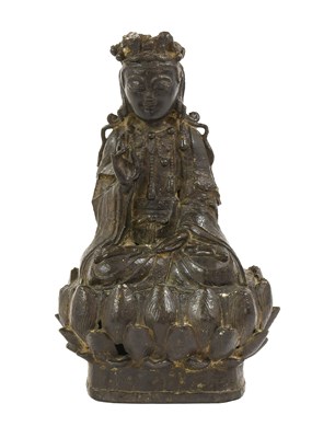 Lot 198 - A Chinese Bronze Figure of Buddha, in Ming...