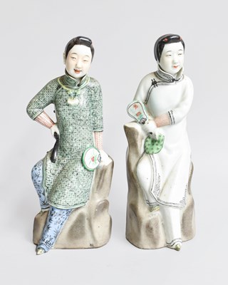 Lot 273 - Two Chinese Porcelain Figures of Ladies,...