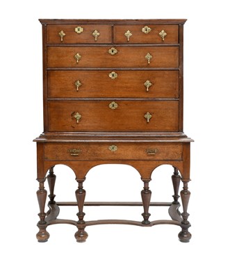 Lot 437 - An Oak and Featherbanded Chest on Stand, circa...