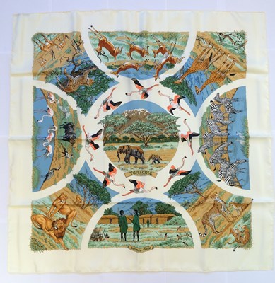 Lot Hermès Silk Scarf, Tanzanie Designed by Robert...
