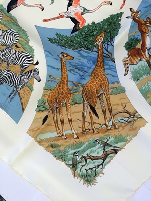 Lot 1043 - Hermès Silk Scarf, Tanzanie Designed by Robert...