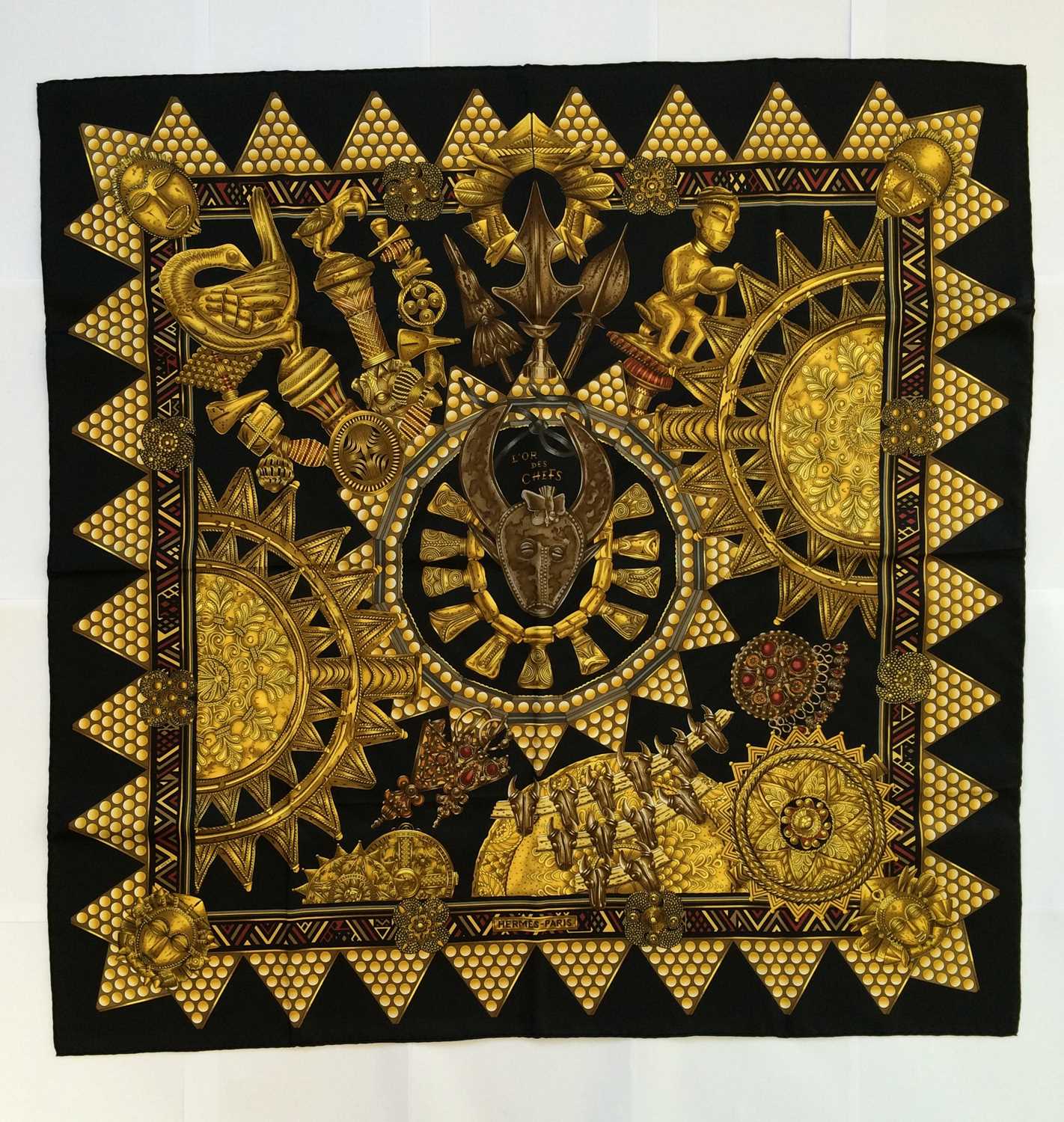 Lot 1044 - Hermès Silk Scarf, L'Or des Chefs Designed by...