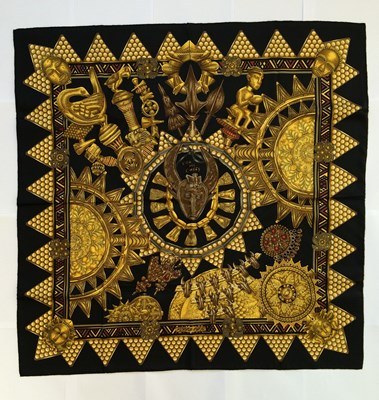Lot Hermès Silk Scarf, L'Or des Chefs Designed by...
