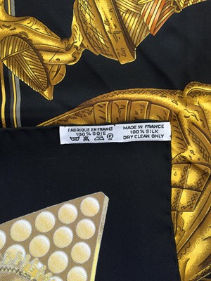 Lot 1044 - Hermès Silk Scarf, L'Or des Chefs Designed by...